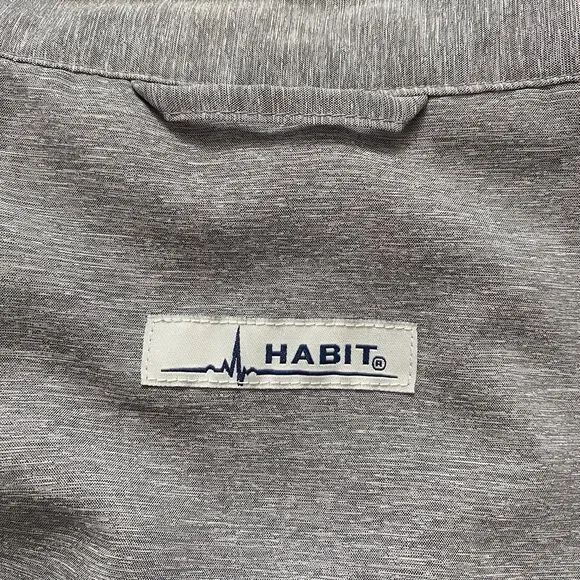 Habit Mens 2XL Heathered Gray Fishing UPF 40+ Vented Outdoor Camping Hike Shirt - Picture 9 of 16